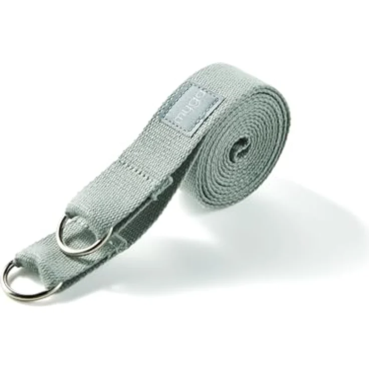 Myga 2-in-1 Yoga Gurt, verstellbarer Sling für Dehnung und Flexibilität, 180 cm, mit Metall-D-Ring, zur Unterstützung in Yoga-Posen – Bild 1