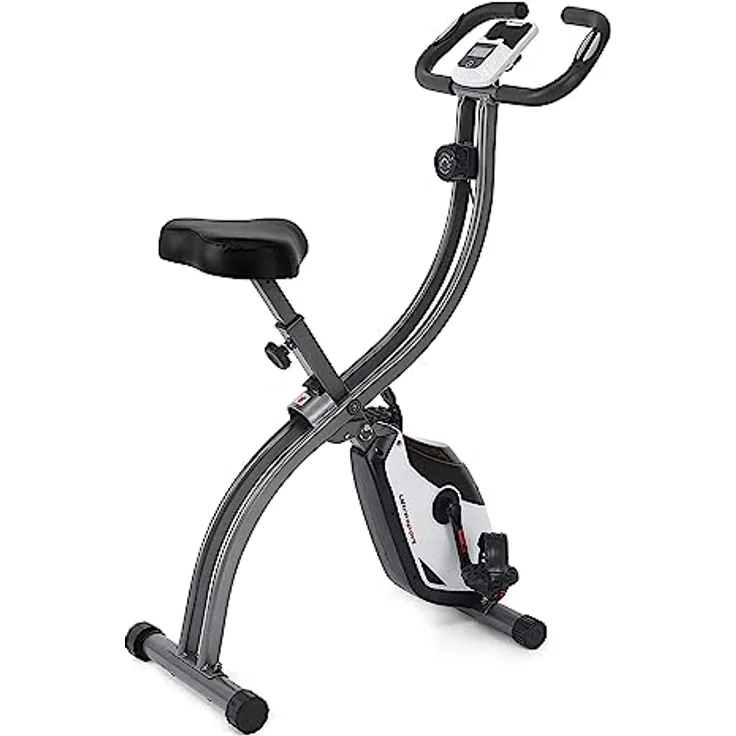 Ultrasport F-Bike 150, Fahrradtrainer, Fitnessrad, LCD-Ausbildungcomputer, faltbarer Heimtrainer, maximale Benutzergewicht 110 kg, Herzfrequenzmessun, 8 Widerstandsstuf, Silber/Schwarz