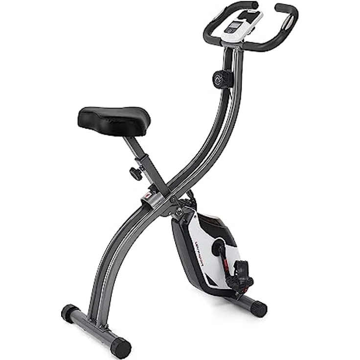 Ultrasport F-Bike 150, Fahrradtrainer, Fitnessrad, LCD-Ausbildungcomputer, faltbarer Heimtrainer, maximale Benutzergewicht 110 kg, Herzfrequenzmessun, 8 Widerstandsstuf, Silber/Schwarz – Bild 1