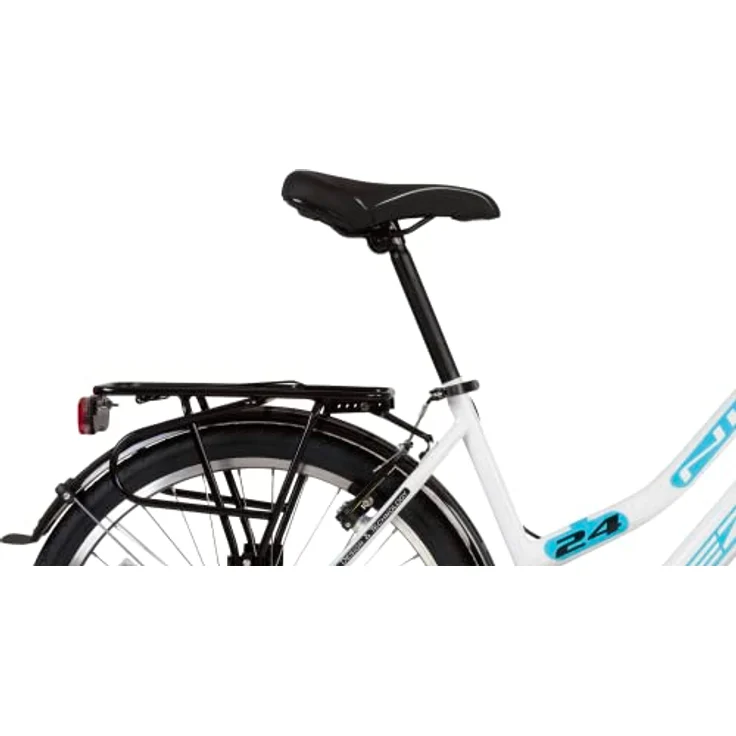 Rezzak 24 Zoll Fahrrad Mädchenfahrrad Damenfahrrad Kinderfahrrad 21 Gang RH ca 42cm Weiß Türkis Neu-051, Shimano Schaltung, Aluminium Felgen, Batteriebetriebene Beleuchtung – Bild 2