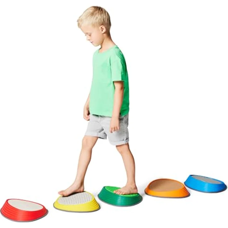 Gonge Taktile Fluss-Steine 5-er Set, für taktilen Spielspaß und Balancetraining – Bild 4