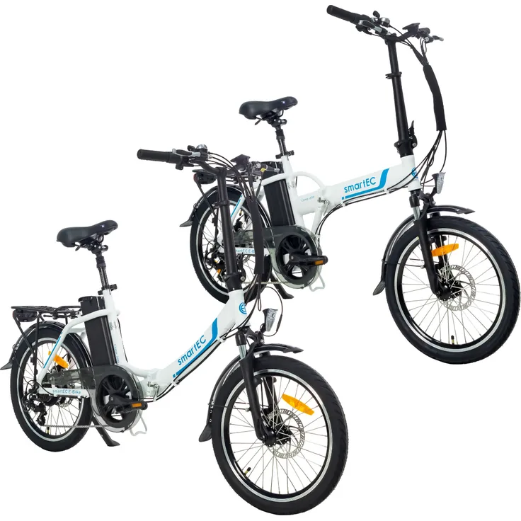 smartEC 2er Pack Camp-20D & Camp-20H Falt Pedelec/E-Bike 20 Zoll Weiß, Leistungsstark & effizient, Hochwertige Verarbeitung & geprüfte Sicherheit, Flexibler faltbarer Rahmen, Hoher Fahrkomfort