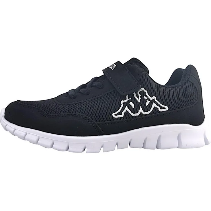 Kappa Kinder Sneaker Klettschuh, Schwarz, Größe 27, Mesh-Obermaterial, Gummi-Innensohle, ohne Absatz