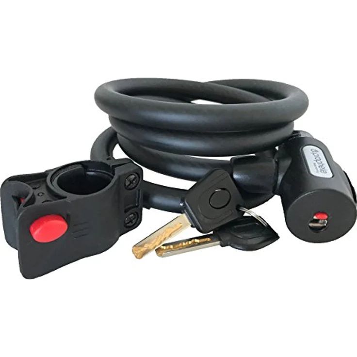 Prophete Spiralkabelschloss, 150 cm lang, Durchmesser 12 mm, mit Laser-Cut Key Technologie und Halter – Bild 5