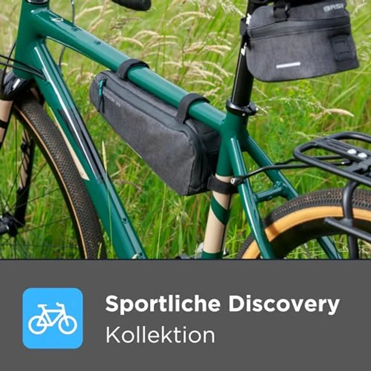 Basil Discovery 365D, Velotasche Gepäckträgertasche, 9 l, schwarz meliert, wasserabweisendes Polyester, inkl. Regenhülle, abnehmbarer Schulterriemen – Bild 4