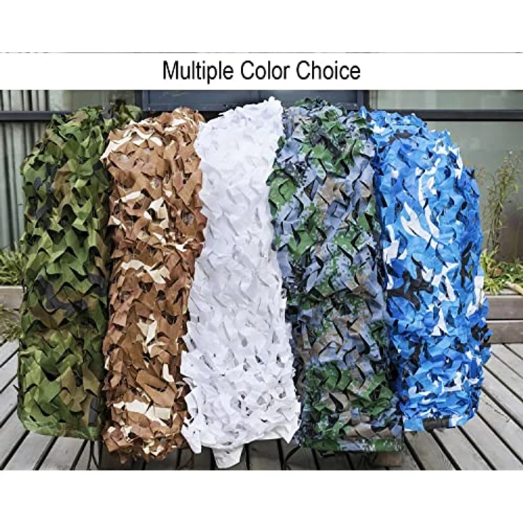 NINAT Tarnnetz 3Mx3M, Camouflage Netz für Jagd und Outdoor, oliv-grün mit 3D-Laubdesign für hervorragende Tarnung – Bild 2