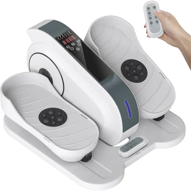 SPORTNOW Mini-Ellipsentrainer Untertisch Mini Crosstrainer für zuhause mit 10-stufiger Geschwindigkeit, LCD-Monitor, Fernbedienung - Schwarz