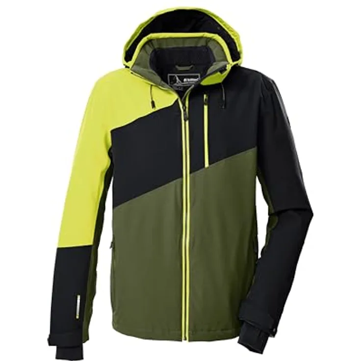 Killtec Ksw 32 Mn Ski-Jacke, atmungsaktiv und wasserdicht mit 10.000 mm Wassersäule, Colorblock Design, Waldgrün, Größe M