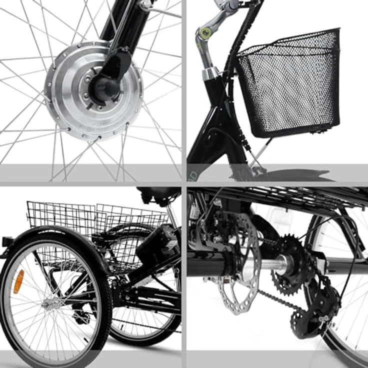 SachsenRad T3A Trio Lastenrad mit Alarmanlage, ElektroDreirad Klapprad, Shimano 7-Gang-Kettenschaltung, blau – Bild 7