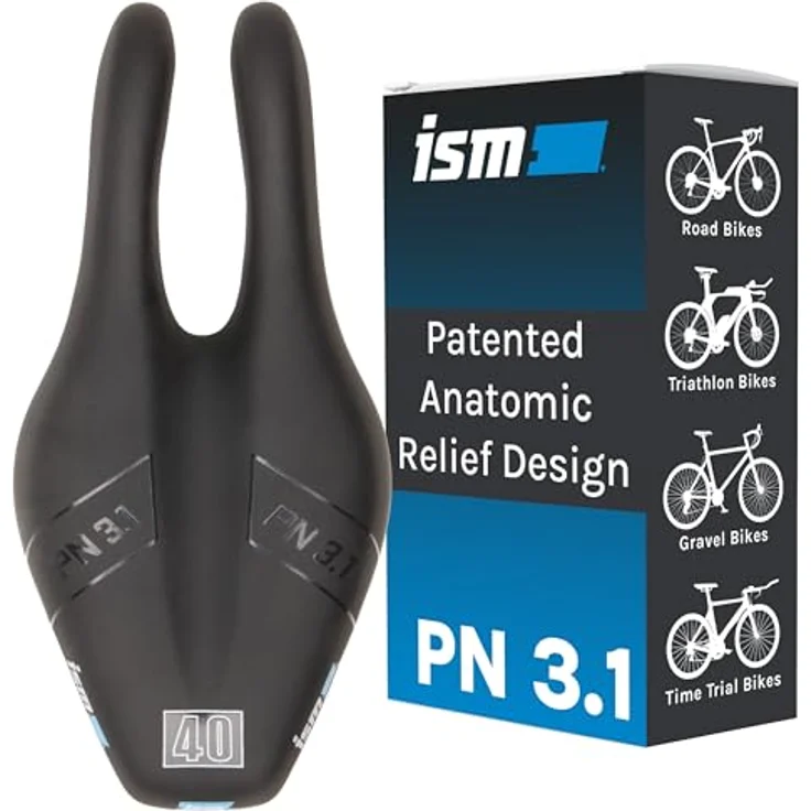 ISM PN 3.1 Sattel für Unisex – Erwachsene, schwarz, One Size, komfortabel und ergonomisch – Bild 1