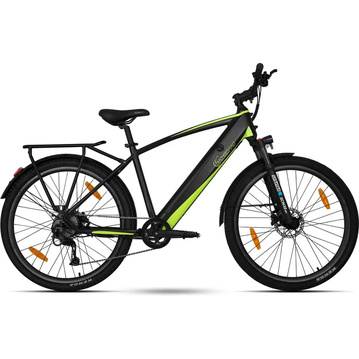 SachsenRAD E-Mountainbike R8T Flex III, 27,5" mit Gepäckträger, 522Wh Akku, Shimano Altus 9-Gang-Schaltung, hydraulische Scheibenbremsen, Kenda Reifen