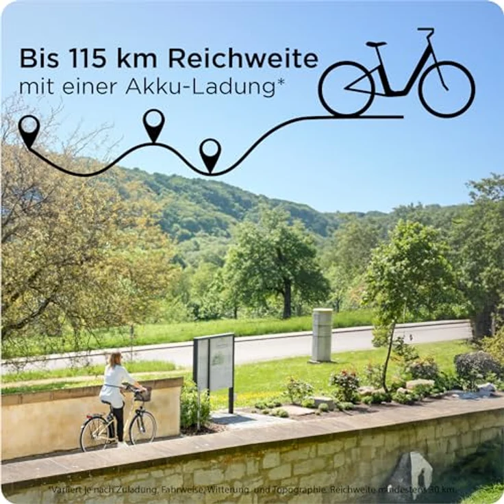 ZÜNDAPP E Bike Damen Fahrrad 28 Zoll | Ebike City Retro E-Bike 7 Gang Schaltung Rücktrittbremse | Elektro Fahrrad mit 375 Wh Akku Z517 (weiß/orange, 48 cm) – Bild 2