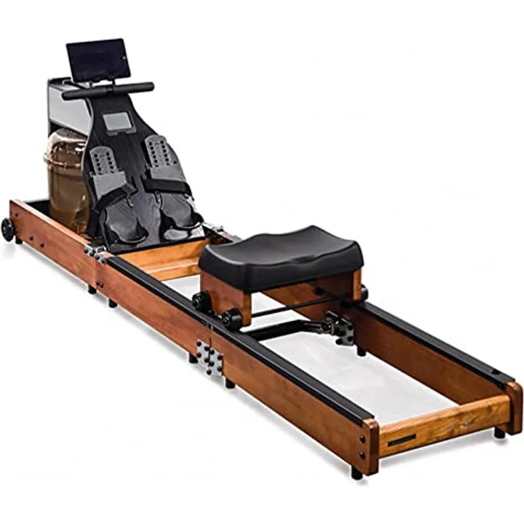 KingSmith WR1, Rudergerät mit Wasserwiderstand, Dreifach-Faltsystem, Holzfinish, Bluetooth-Konnektivität und ergonomischem Sitz