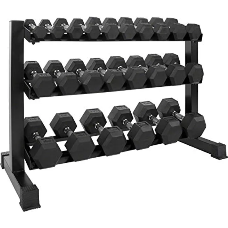 Sport-Tec Kompakthantel-Ständer-Set mit 12 Paar Hex Hanteln, 1-15 kg, LxBxH 119x50x76 cm