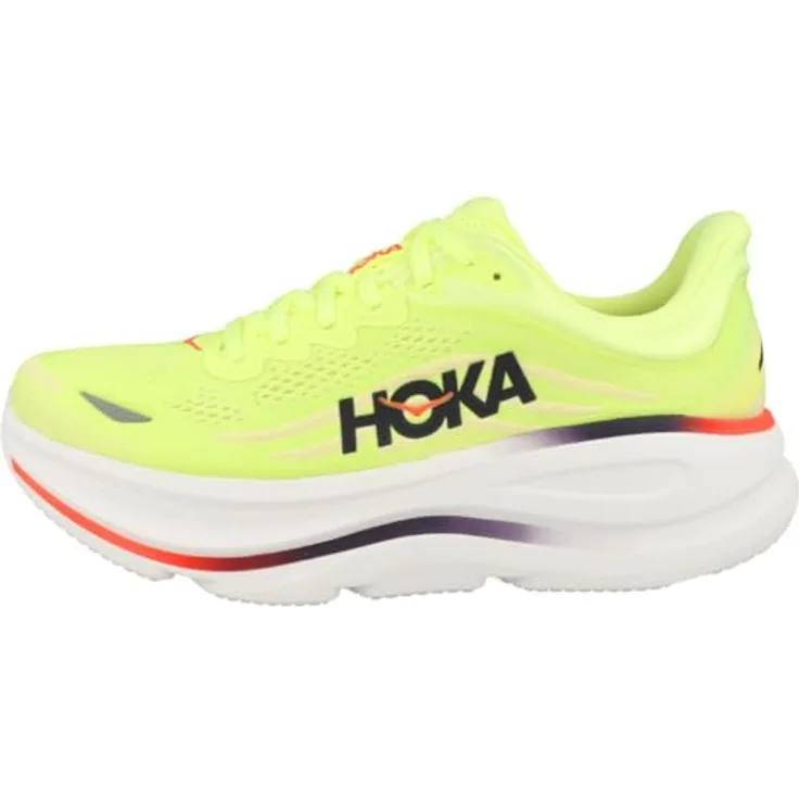 Hoka One One Bondi 9, Laufschuhe aus atmungsaktivem Mesh mit Meta-Rocker-Zwischensohle, grau