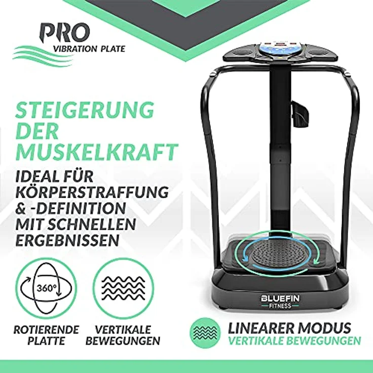 Bluefin Fitness Vibrationsplatte Pro Modell | Verbessertes Design mit Leisen Motoren und Eingebauten Lautsprechern – Bild 5