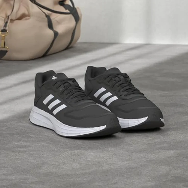 adidas Duramo 10, Herren Laufschuhe mit atmungsaktivem Obermaterial und Lightmotion-Zwischensohle, Schwarz, Größe 44 2/3 – Bild 2