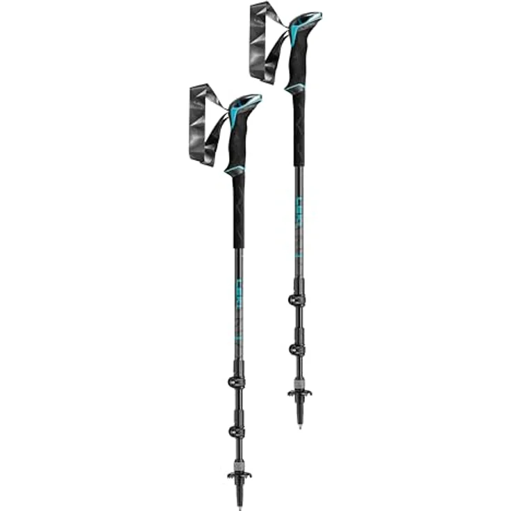 LEKI Makalu Lite AS Stöcke, Aluminium, verstellbar, Dämpfung, 100-135 cm, Black-Dark Anthracite-Petrol – Bild 4