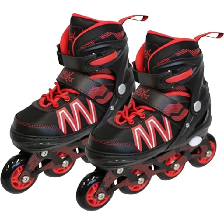 Vedes New Sports Inliner schwarz/rot ABEC 7 Gr. 31-34, verstellbare Größe, PU-Rollen