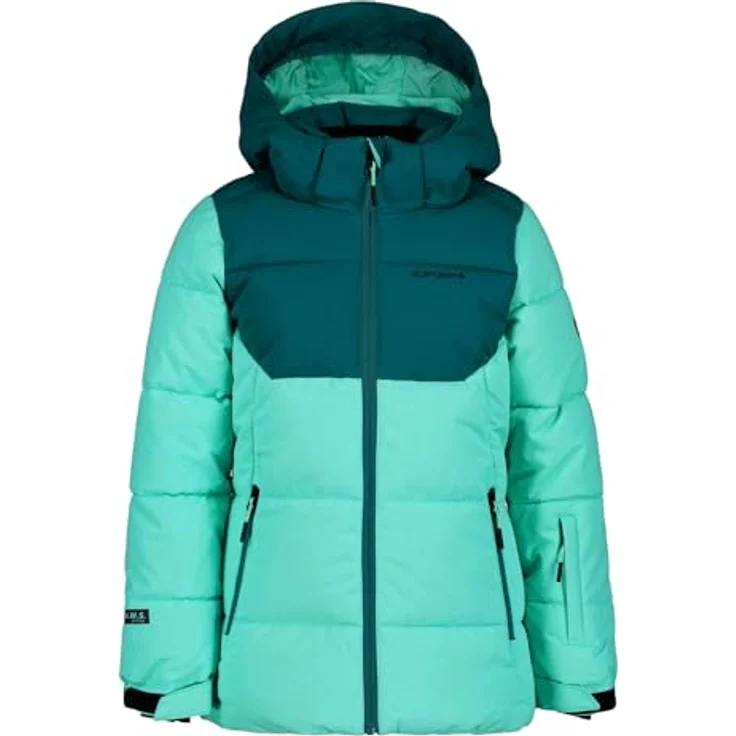 Icepeak Loris Winterjacke für Mädchen, isolierte Skijacke mit abnehmbarer Kapuze und Schneefang, Farbe: Türkis, Kinder Größe: 176 – Bild 1