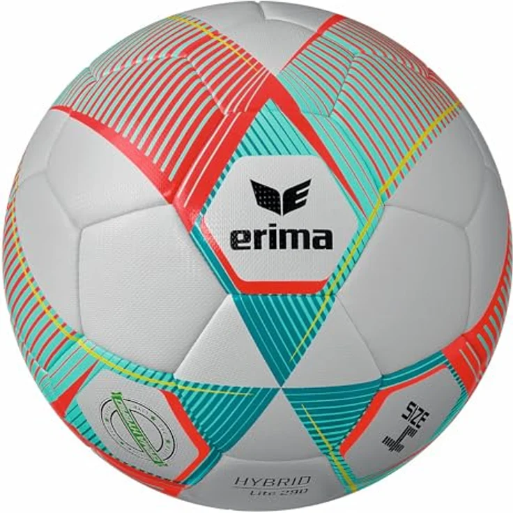 Erima HYBRID LITE 290 Fußball Fiery-Coral/Petrol 4 - Äußerst langlebiges PU mit 3D-Struktur, minimale Wasseraufnahme bei Regen – Bild 2