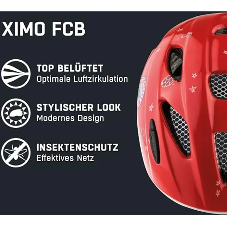 Alpina Kids Ximo Fcb FCB Gloss, Größe 49 - 54 cm - Fahrradhelm, Farbe Rot – Bild 3