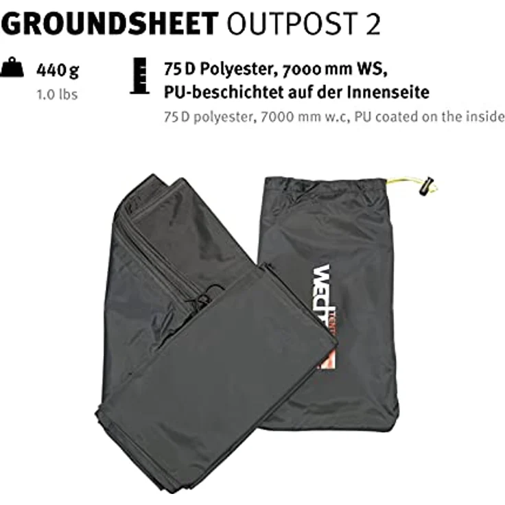 Wechsel Outpost 2 Groundsheet Zeltunterlage schwarz - Robust, wasserabweisend, 7.000 mm Wassersäule – Bild 3