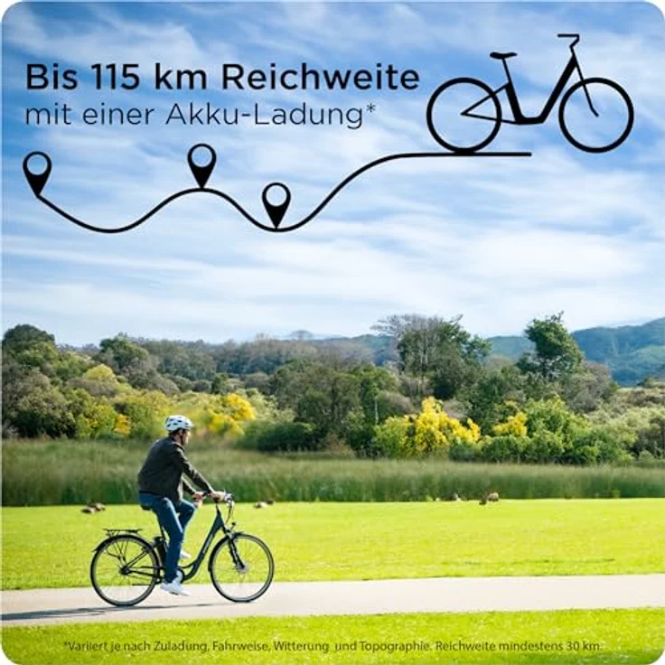 ZÜNDAPP Green 2.7 28 Zoll E-Bike E Cityrad Damenrad Pedelec Elektrofahrrad Damen Fahrrad 700c (grau, 48 cm) - Komfortables Damen E-Bike mit starker Leistung und zuverlässiger Nabenschaltung – Bild 2