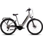 SAXONETTE E-Bike Premium Sport, 10 Gang, Kettenschaltung, Mittelmotor, 522 Wh Akku, Pedelec, Elektrofahrrad, Trekkingrad (Ramenhöhe 45, Silber)