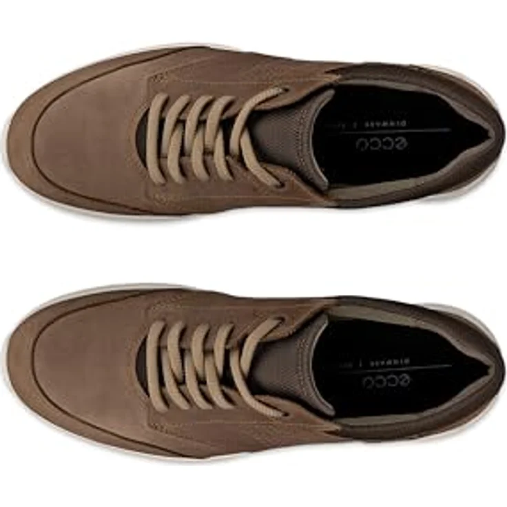 Ecco Irving Lace Sneakers, Herrenschuhe aus hellbraunem Nubuckleder mit herausnehmbarem Fußbett und flexibler PU-Sohle – Bild 5