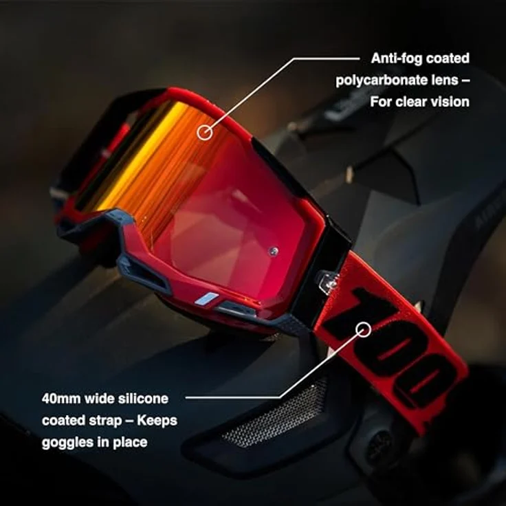 100% Strata 2, Skibrille für Kinder mit Antifog-Beschichtung und transparenter Glasfarbe – Bild 6