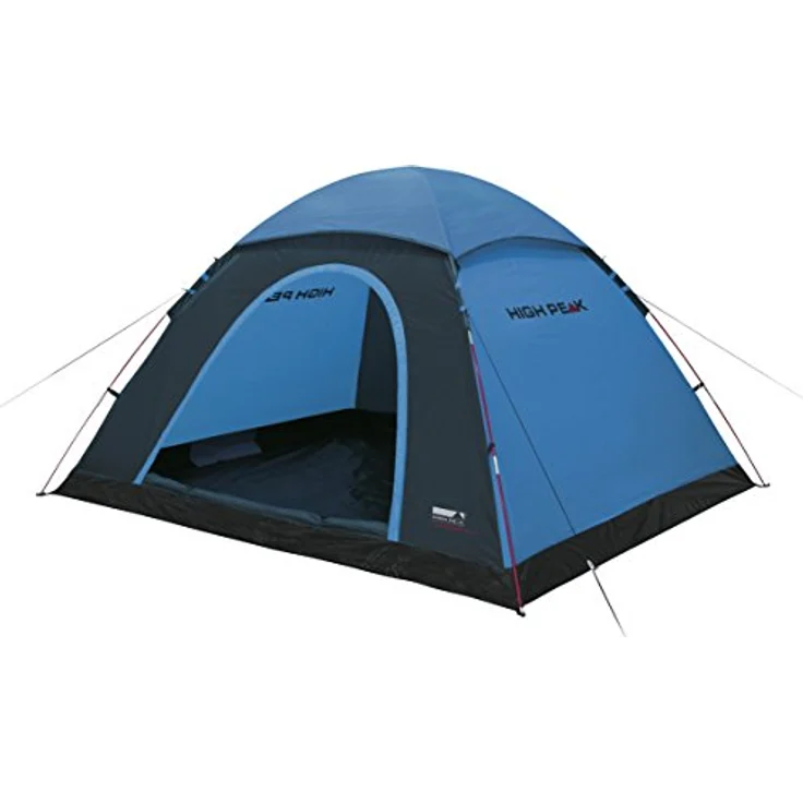 High Peak Kuppelzelt Monodome XL, Campingzelt für 4 Personen, Igluzelt, Festivalzelt mit Wannenboden, 1500mm wasserdicht, Freistehend, Hochentlüftung, Moskitoschutz, blau – Bild 1