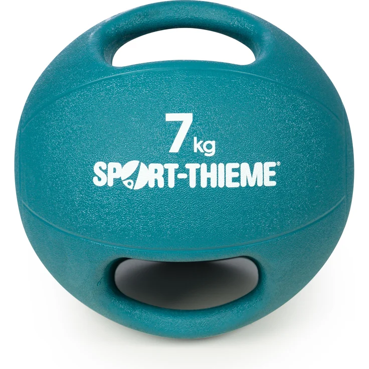 Sport-Thieme Medizinball Dual Grip, 7 kg, hellblau, rutschfest und abwaschbar, 280 mm