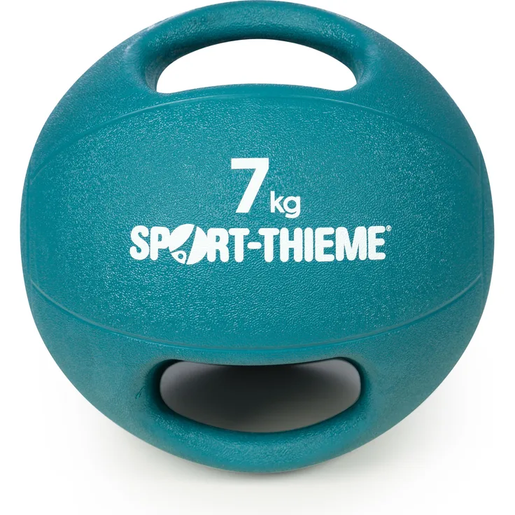 Sport-Thieme Medizinball Dual Grip, 7 kg, hellblau, rutschfest und abwaschbar, 280 mm
