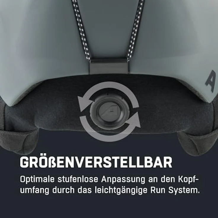 ALPINA BRIX Skihelm für Erwachsene, individuell verstellbar mit herausnehmbarem Innenfutter und stoßabsorbierender Ceramic Shell - Midnight-Grey matt - M (55-59 cm) – Bild 5