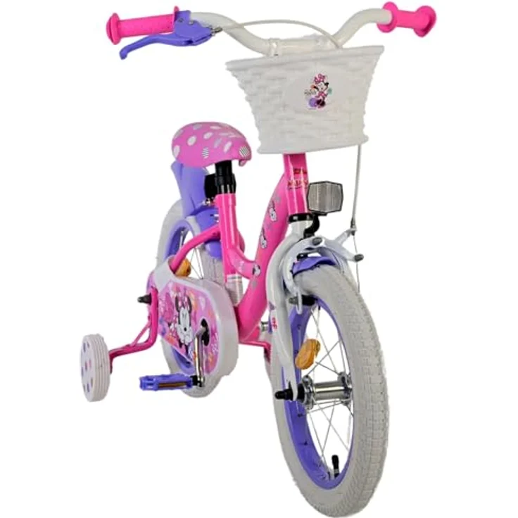 Volare Kinderfahrrad 14 Zoll Mädchenfahrrad Minnie Mouse 21412-SACB, Rücktritt, Korb, Stützräder, rosa – Bild 6