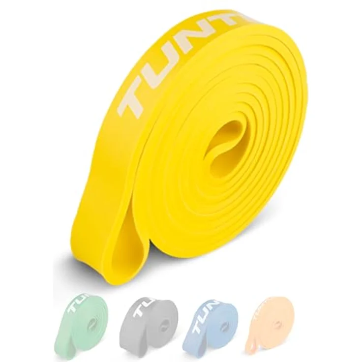 Tunturi Power Band Gelb, Leicht mit 5-20 kg Widerstand, Widerstandsband für Krafttraining, 104 cm Länge – Bild 1
