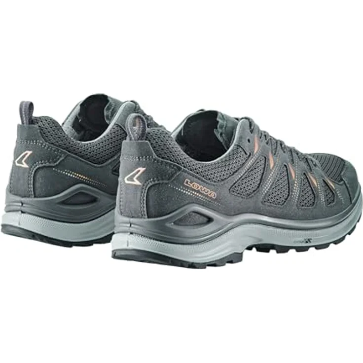 Lowa Innox Evo II Low, All-Terrain Wanderschuh aus Synthetik/Textil, atmungsaktiv, 860g, Farbe asphalt/lachs – Bild 4