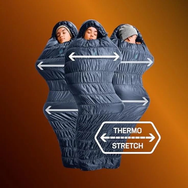 deuter Exosphere SL 0C/32F Kunstfaserschlafsack für Damen, perfekte Isolation mit Thermo Stretch Comfort, Körpergröße bis 175 cm, inkl. Kompressionssack und Fleece-Einsätzen – Bild 3