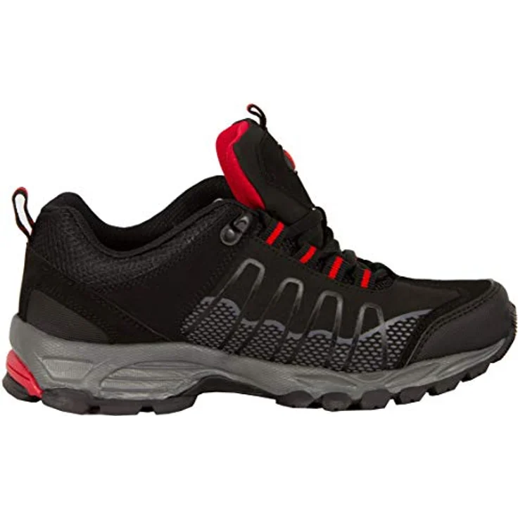 GUGGEN Mountain Damen Wanderschuh T002, Wasserabweisend, Verstärkte Schuhspitze, Softshell-Leder-Mix, Schwarz – Bild 5
