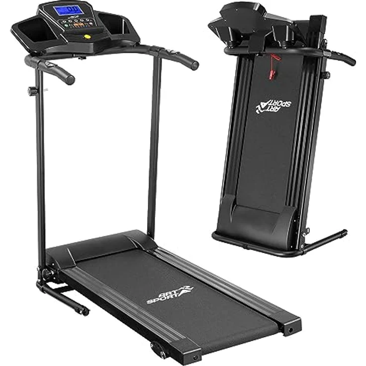 ArtSport Laufband Speedrunner 2200 klappbar - Für zuhause, 12 km/h, 12 Programme, Steigung, 5 Zoll Display, Halterungen - Belastbarkeit bis 120 kg – Bild 1