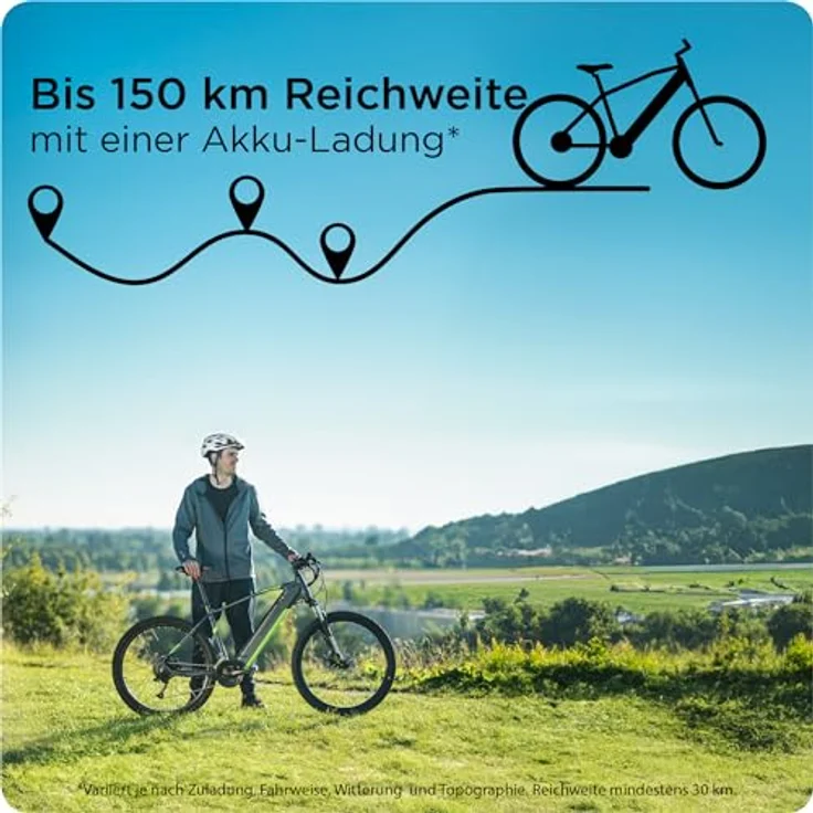 ZÜNDAPP E Bike Z808 27,5 Zoll | 24 Gänge hydraulische Scheibenbremse | Elektrofahrrad MTB Pedelec (schwarz/grün, 48 cm) – Bild 2