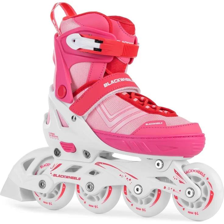 BLACKWHEELS Playful Pink, Inlineskates für Kinder, regulierbar in 4 Größen (32-35), integrierte Bremse, leicht und komfortabel