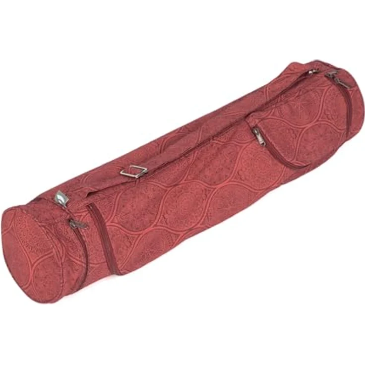 Bodhi Yogatasche ASANA Bag Cotton | Maharaja Collection | Yogamattentasche für Yogamatte & Zubehör | inkl. Außentaschen | 60 cm | Mayuri/dunkelrot – Bild 1