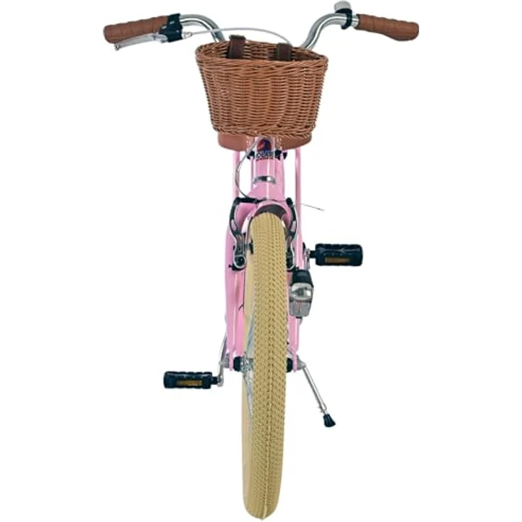 Volare Blossom Kinderfahrrad für Mädchen, 20 Zoll in Pink, Vorderradbremsen, Rücktrittbremse, geschlossener Kettenschutz, inklusive Korb – Bild 5