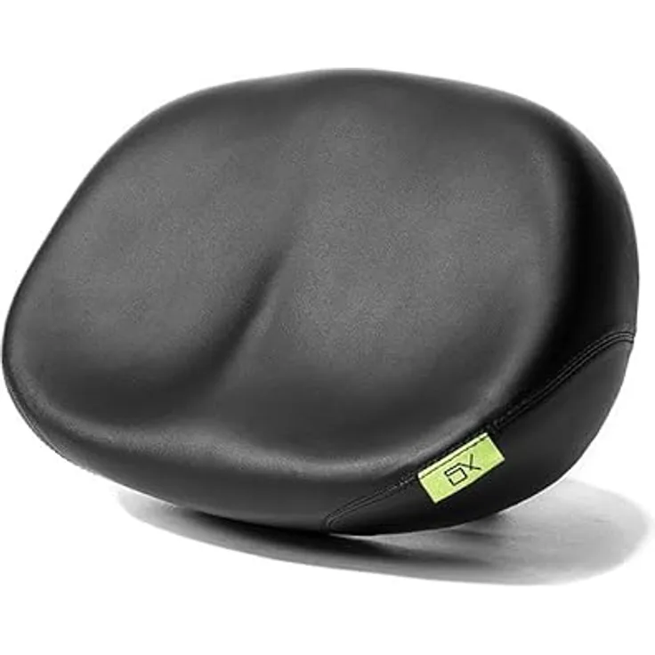 SachsenRAD Nasenloser Fahrradsattel mit Reflektor – extra polsterte, übergroßer Komfort-Sitz für E-Bikes und Cruiser-Bikes, atmungsaktives PU-Leder, schwarz