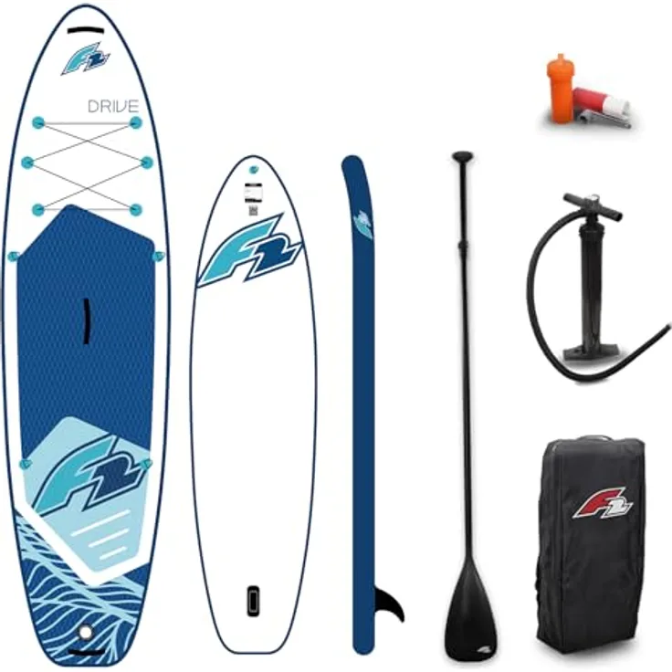 F2 SUP Stand Up Paddle Board Drive 320 cm 10,5, inklusive Tasche, Paddel, Pumpe und Reparaturset, weiß