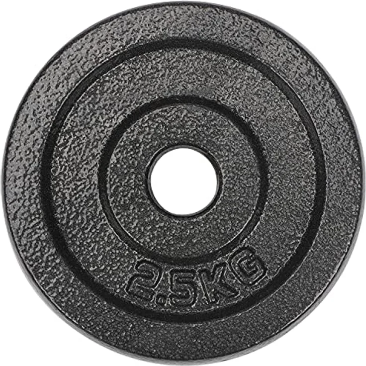 #DoYourFitness Hantelscheiben Gewichtsscheiben, 2,5 kg, 100% Gusseisen, Langhantel Curlhantelstange Hantelstange Kurzhantel in Grau – Bild 2
