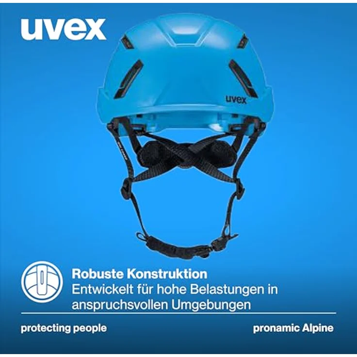 Uvex pronamic Alpine, Multifunktionsschutzhelm für Bau und Klettern, EN 12492 & EN 397, Größenbereich 51-63 cm, hohe Temperaturbeständigkeit, Belüftungssystem – Bild 5