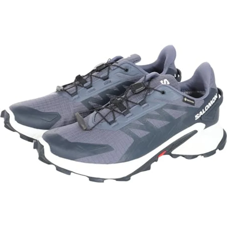 Salomon Herren Sneaker Supercross 4 GTX, wasserdichte Trailrunningschuhe mit GORE-TEX, Quicklace-Schnellschnürsystem, grisaille/white/carbon, Größe 11.5 – Bild 1